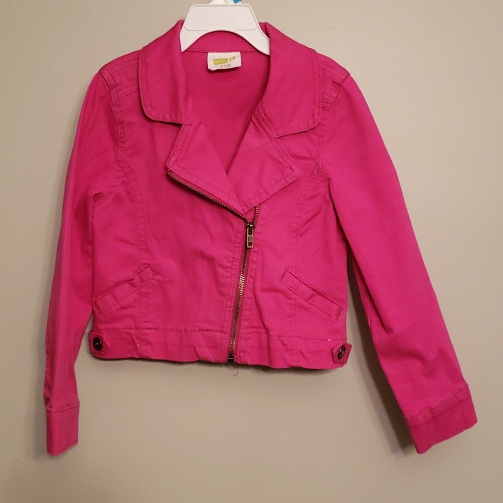 Crazy 8 pink moto jean jacket